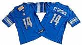 Women's Detroit Lions #14 Amon-Ra St. Brown Blue 2023 F.U.S.E. Vapor Limited Football Stitched Jersey(Run Smaller),baseball caps,new era cap wholesale,wholesale hats